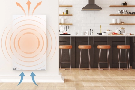 Promieniowanie i konwekcja w pionowym grzejniku hybrydowym Grosmann