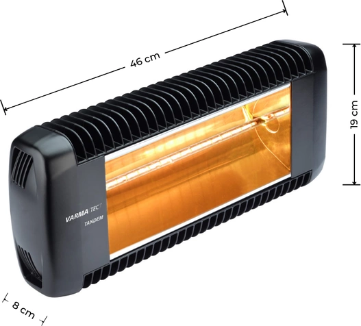 Promiennik podczerwieni VARMA Tandem RADIO 2000W IPX5 czarny