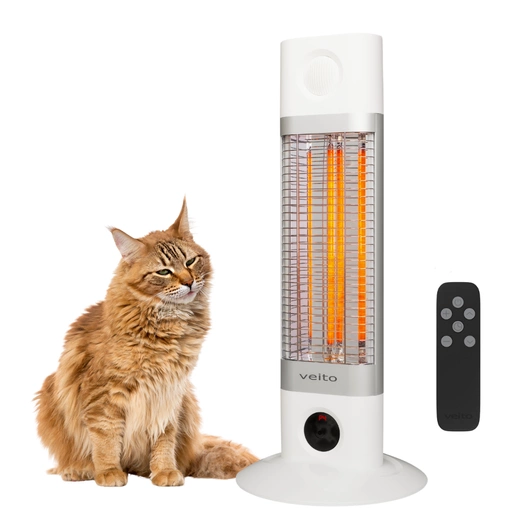 Promiennik podczerwieni przenośny Veito CH1200 RT z pilotem, biały