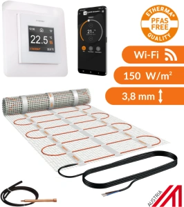 Zestaw mata grzewcza Etherma eFLOOR PRO 7 m2 150W/m2 z termostatem eTouch Pro WiFi, białym
