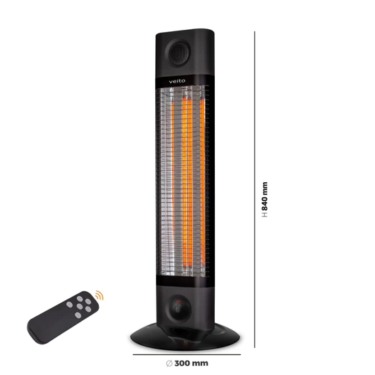 Przenośny Promiennik Veito CH1800 RT Full Black z pilotem