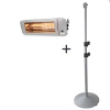 Wolnostojący promiennik podczerwieni ComfortSun 2000W  Smart Low Glare ze statywem, szary
