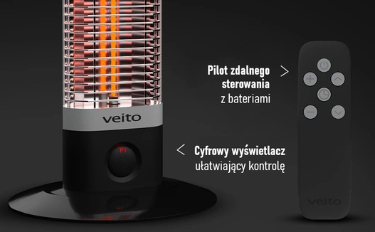 Przenośny Promiennik Veito CH1800 RT Full Black z pilotem