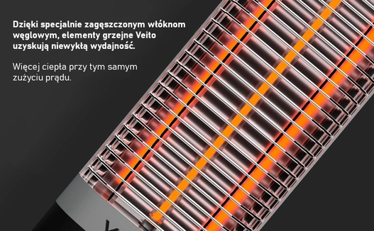 Przenośny Promiennik Veito CH1800 RT Full Black z pilotem